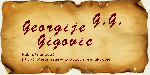 Georgije Gigović vizit kartica